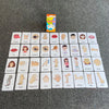 A set of early learning flash cards featuring various body parts and facial features for children.