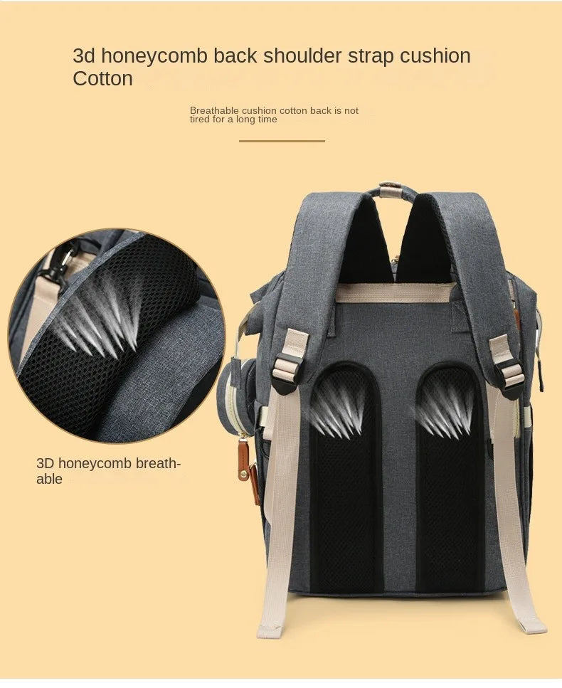 Large Waterproof Diaper Bag Backpack with Insulated Bottle Pocket
