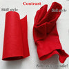 A comparison of stiff and soft red felt fabric rolls, demonstrating different styles for DIY crafts.