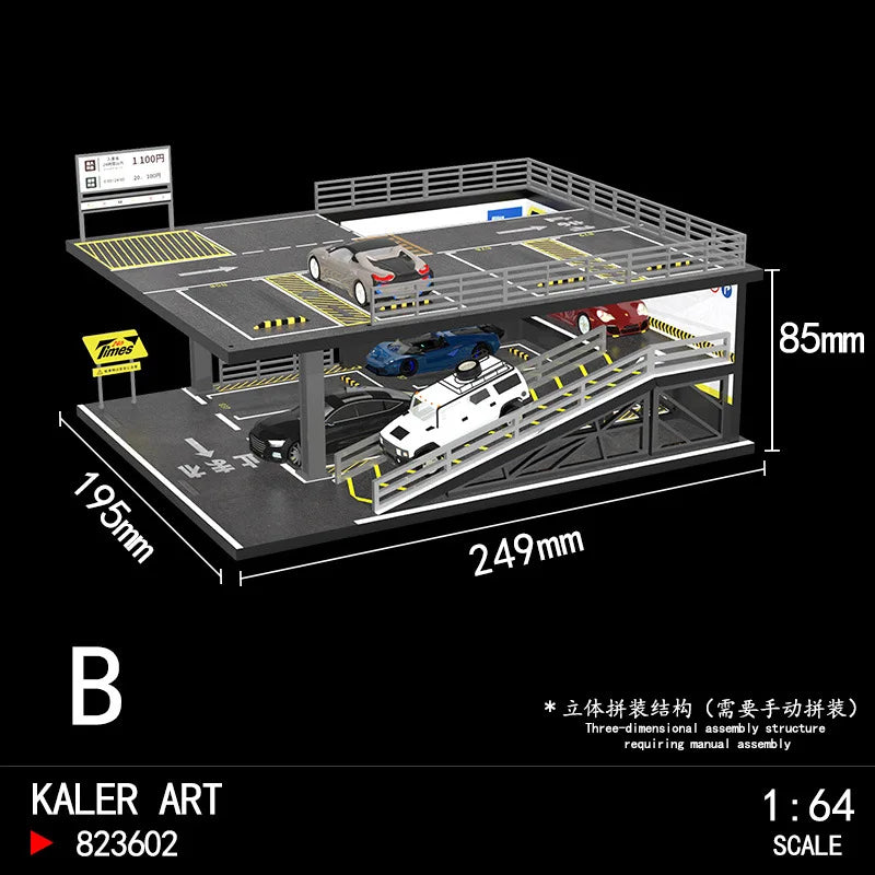 1:64 Scale Garage Diorama Model Kit with Working Lights