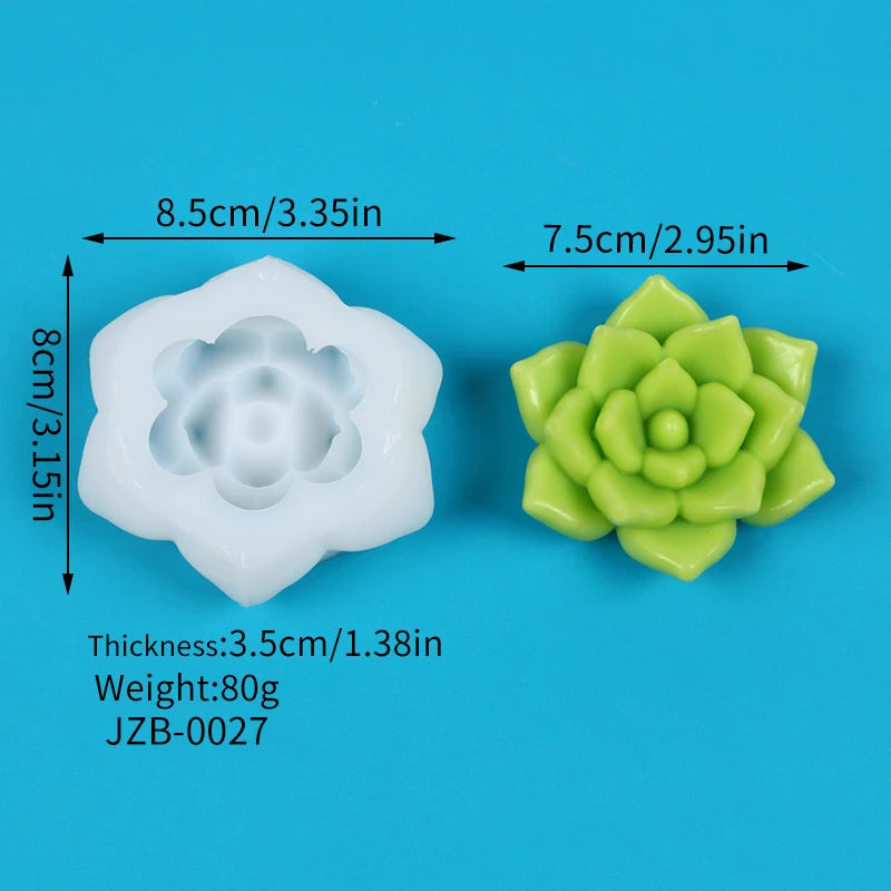 White silicone mold shaped like a flower or cactus for crafting candles, soap, and plaster