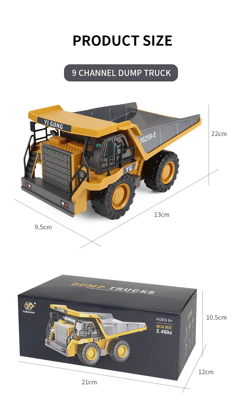 2.4G Remote Control Excavator with Lights and Sound Effects