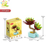 A set of 117 pieces of DIY flower succulent building blocks for desktop plant decor featuring a tree and various plant elemen