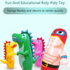 Colorful inflatable roly-poly toy dinosaurs with spikes and features for fun and educational play