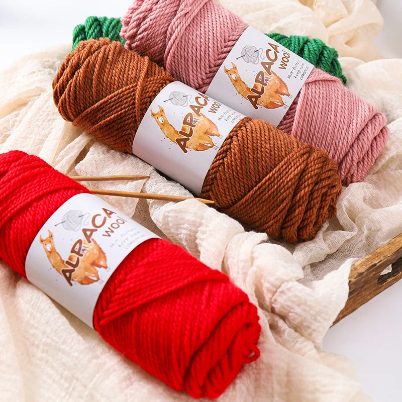 Luxurious Alpaca Wool Blend Yarn — 500g Thick Knitting Yarn