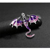 Enamel Dragon Brooch with Rhinestone Accents