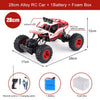 A 28cm alloy RC car with a battery and foam box shown from above and a side view.