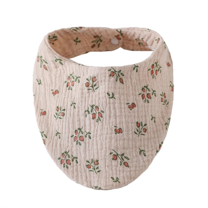Organic Cotton Muslin Baby Bib with Bandana Style