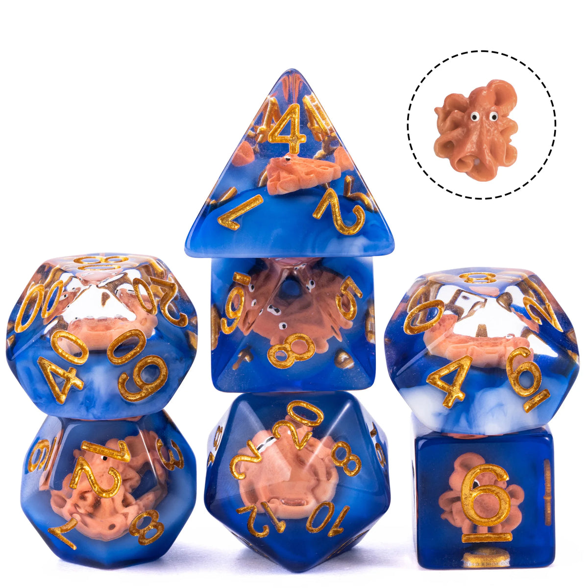 Cute Animal Resin Polyhedral Dice Set