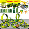 Advanced Edition dinosaur climbing car track set with flashing lights and accessories