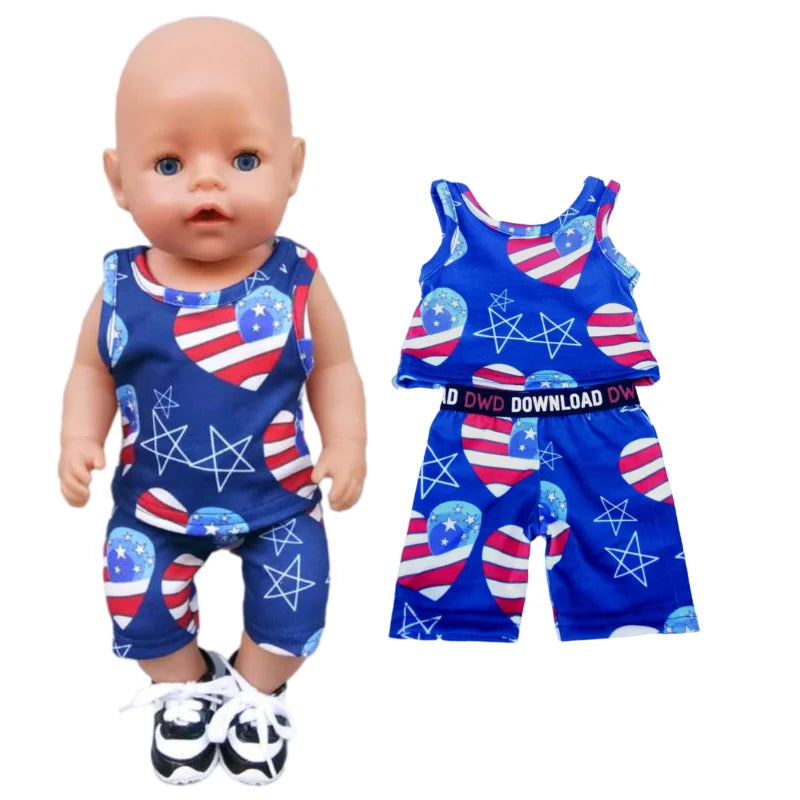 Doll Outfit Set with Hat for 17-43 cm Baby Dolls