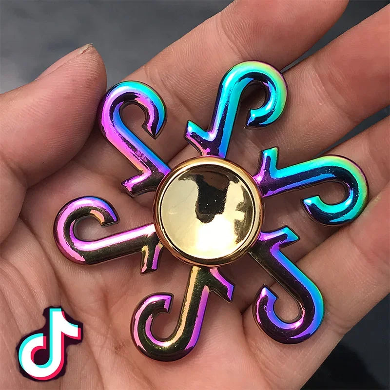 Rainbow Metal Fidget Spinner – Smooth Spinning Anxiety Relief Toy