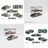 A collection of Kaido House 1:64 Chevrolet Silverado die-cast models in various colors and configurations.