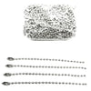 A pile of silver ball bead chains for DIY jewelry and keychains.