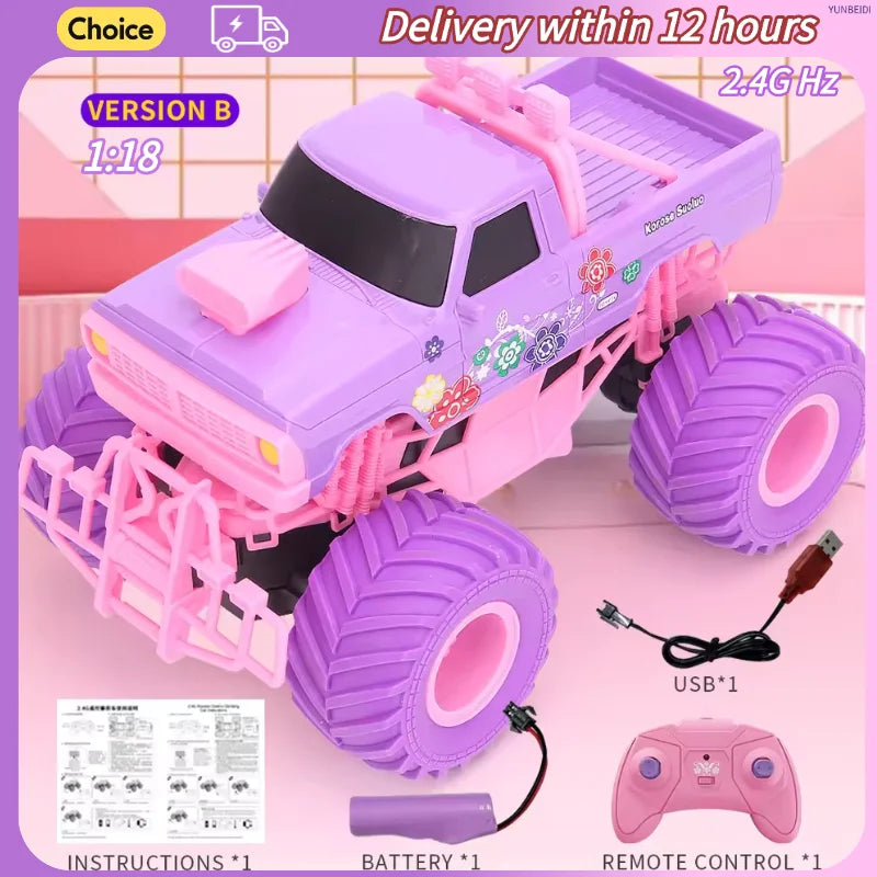 Pink Remote Control Drift Car with Lights and Sound Effects