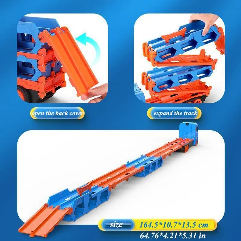 Folding Car Transporter Truck with Racing Track