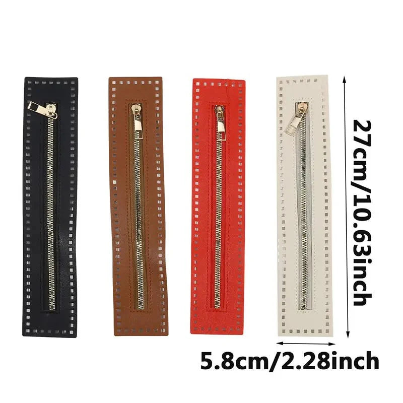 27cm Leather Zipper with Solid Hardware for Bags & Crafts