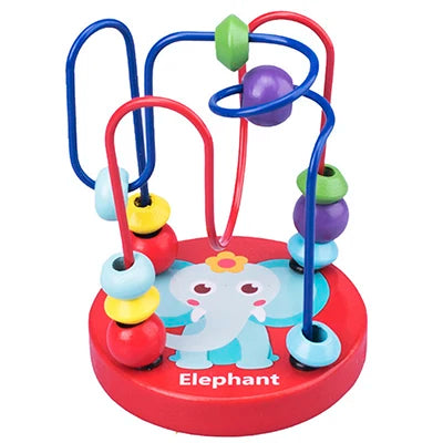 Wooden Bead Maze Roller Coaster Toy for Toddlers