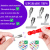 Image showing upgrade tips for an ergonomic resin diamond art pen with interchangeable stainless steel tips and various tip s