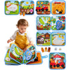 A set of Montessori felt busy books for toddlers featuring various farm and nature learning activities.