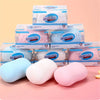 A collection of squishy fidget blocks in various colors including blue, pink, and white, packaged for stress relief.