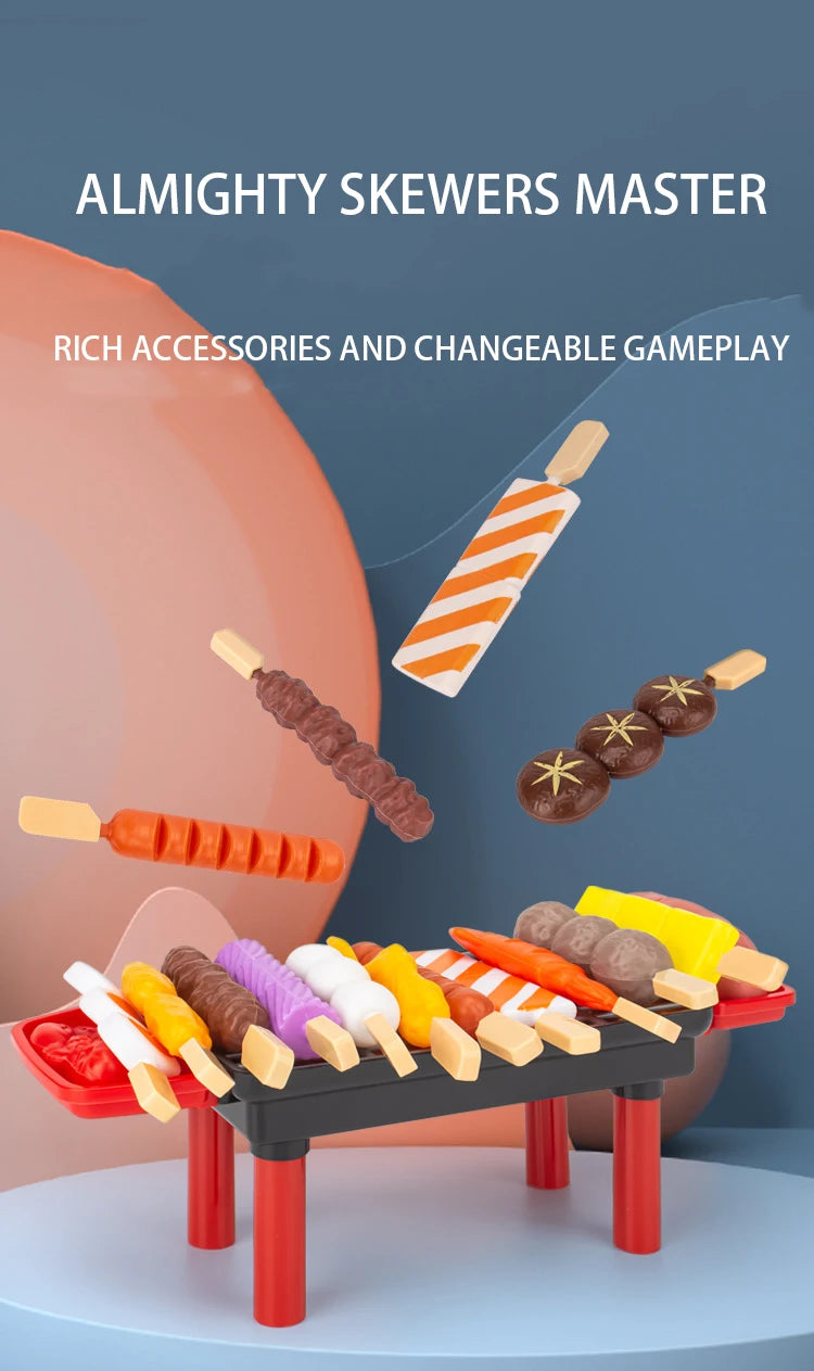 Almighty Skewers Master set featuring rich accessories and changeable gameplay with various food items.