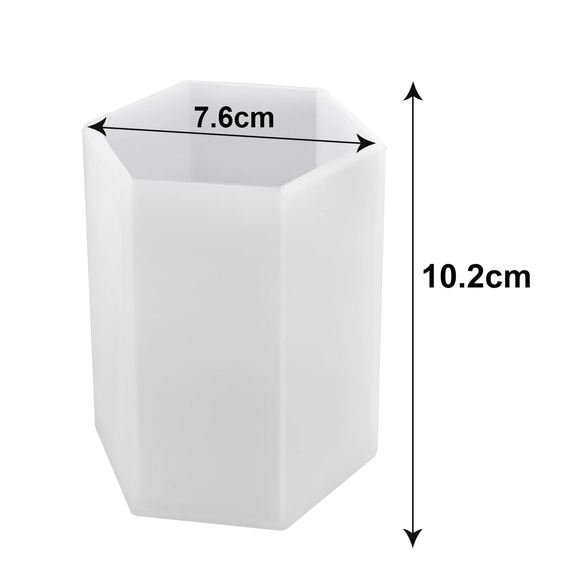 White geometric resin casting mold with dimensions 7.6cm by 10.2cm