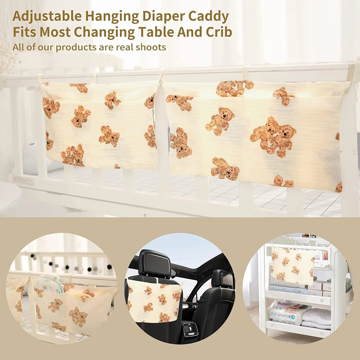 Hanging Nursery Diaper Caddy Organizer for Baby Essentials