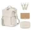 PU Leather Diaper Backpack with Changing Pad and Stroller Straps