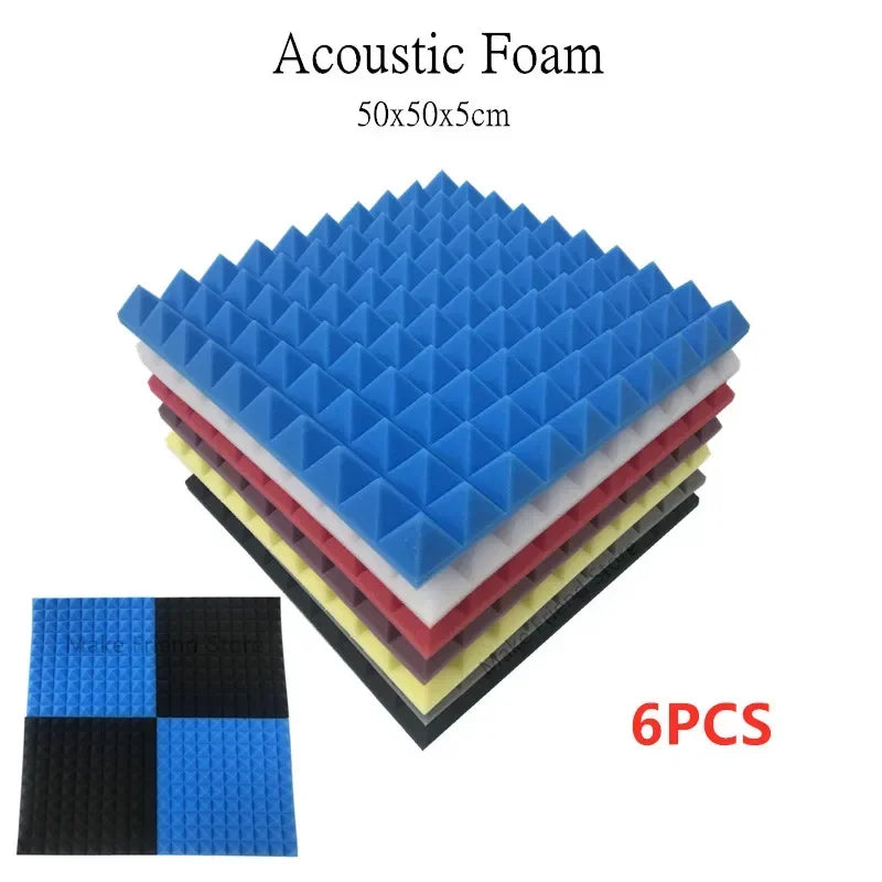 50-Pack Acoustic Foam Panels for Soundproofing and Studio Treatment