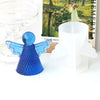 A bright blue silicone cherub angel mold for making candles and soap