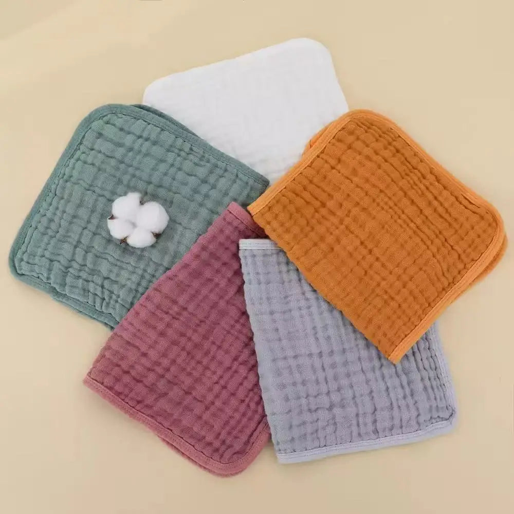 6-Layer Cotton Muslin Baby Burp Cloths (5-Pack)