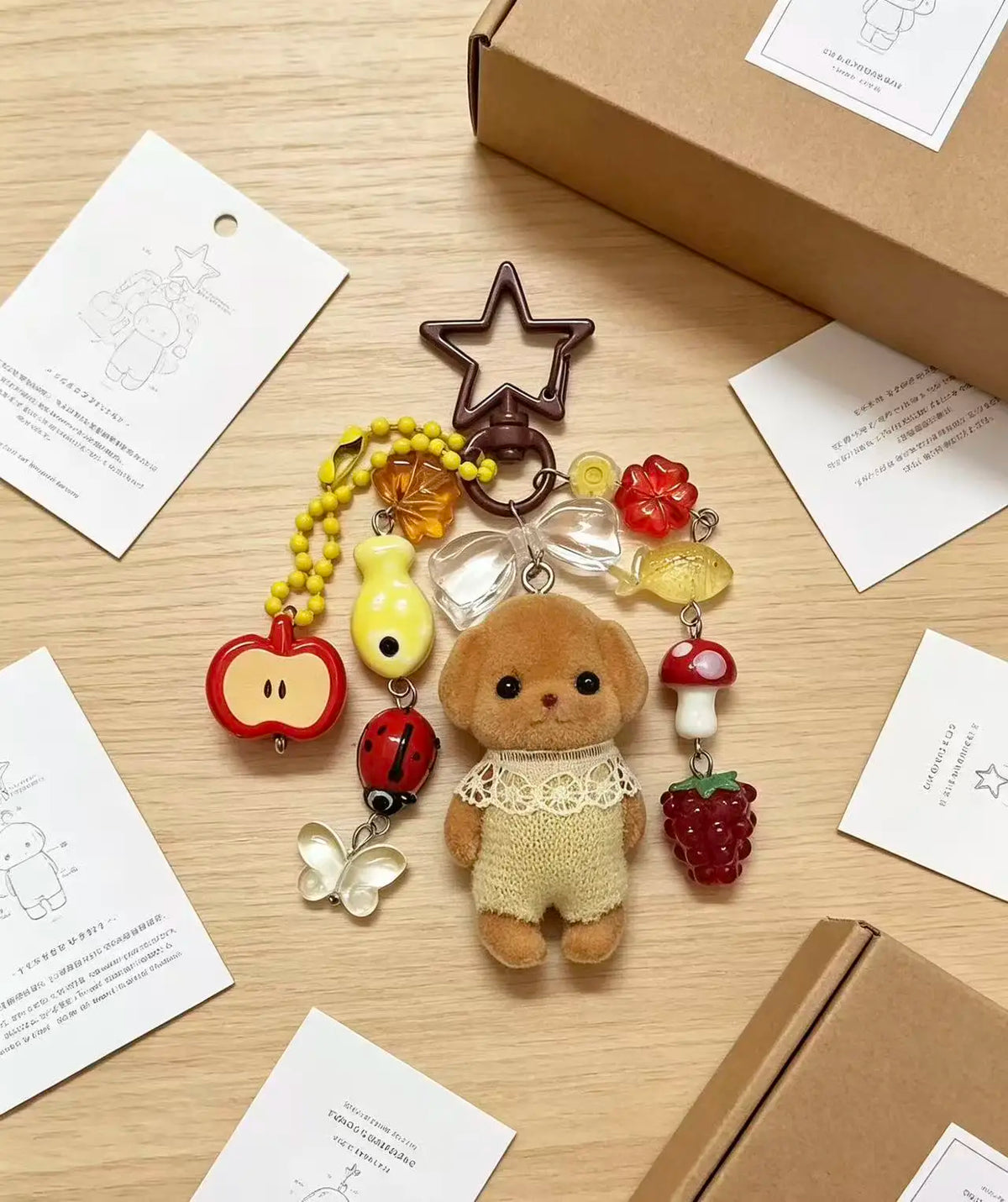 Caramel Cat Plush Keychain Bag Charm