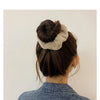 Plush Knit Scrunchie Hair Ties with Leather Accent