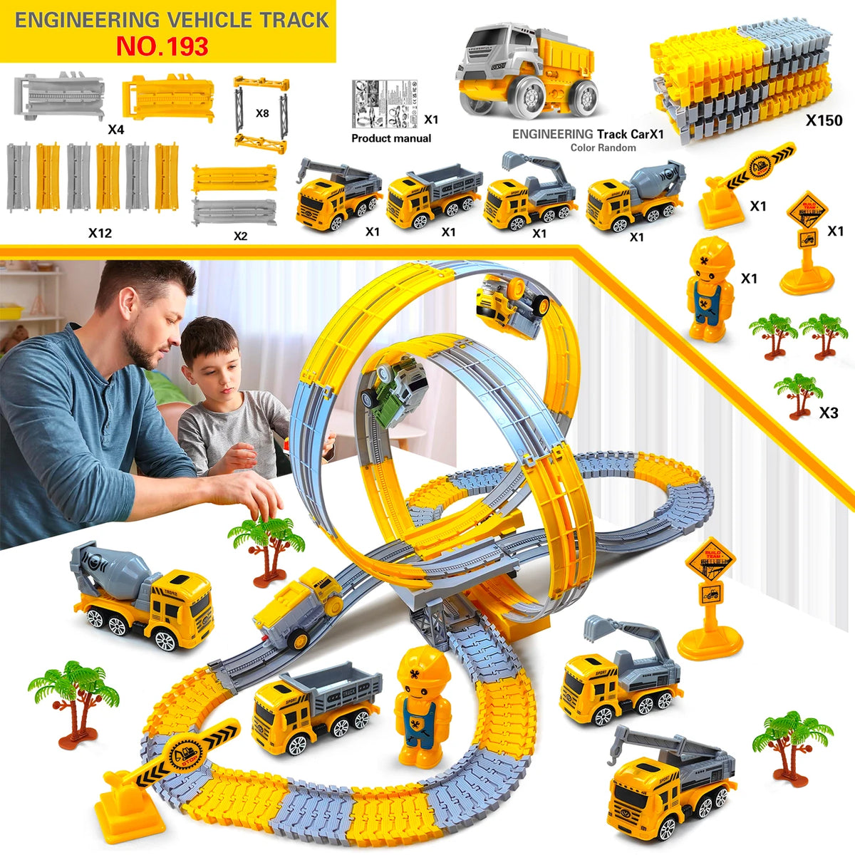 Bendable Track Race Car Set