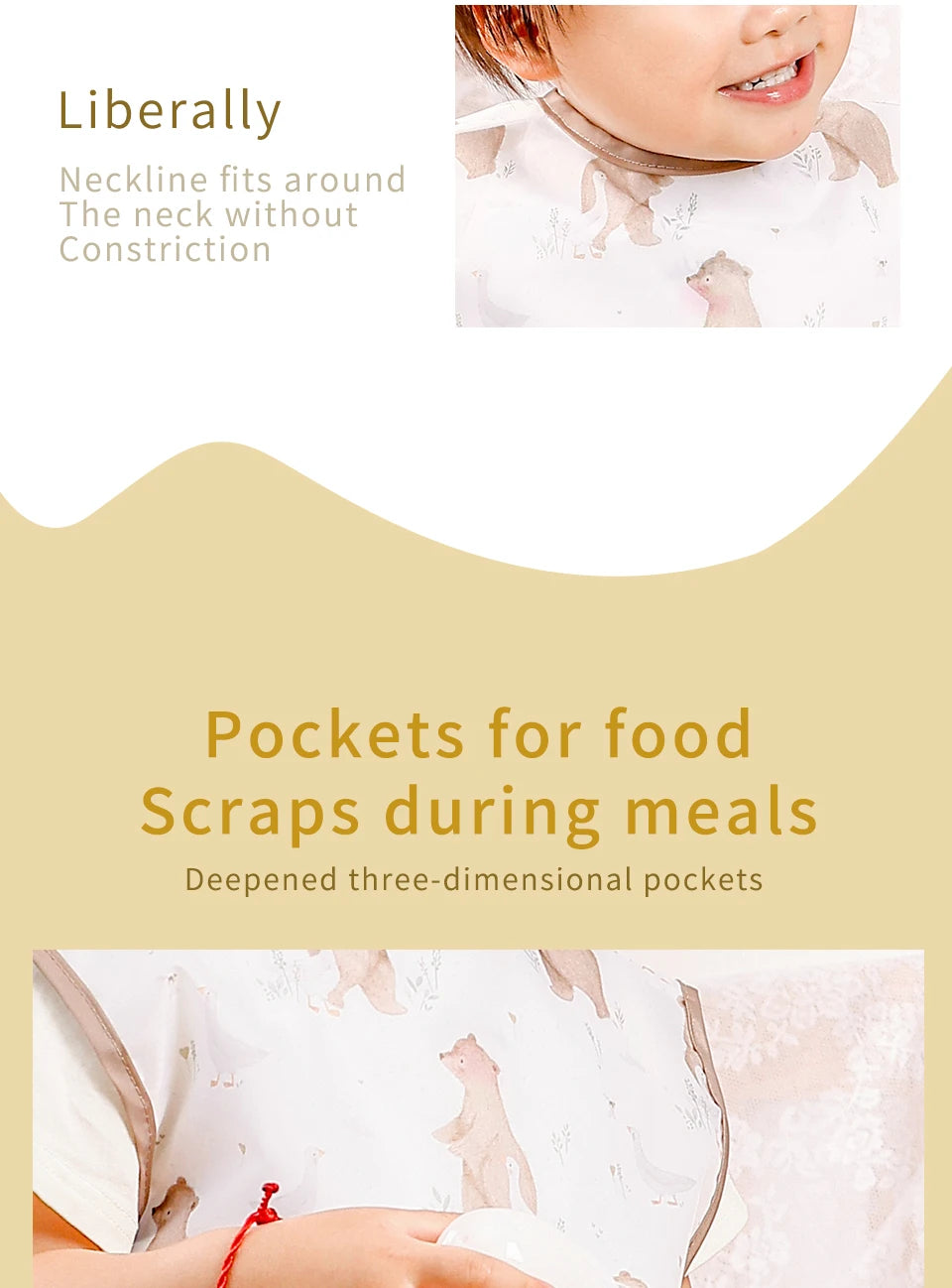 Waterproof Baby Full-Coverage Feeding Bib with Long Sleeves