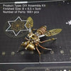 A detailed DIY assembly kit of a metal bee and wasp puzzle for home decor