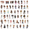 A collection of cartoon Bratz doll stickers featuring various characters and styles.