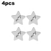 Four silver star-shaped phone charm hooks with adhesive backing