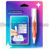 A clear plastic dispenser pen with a diamond painting tip is shown next to a box for auto bead dispenser round standard drill