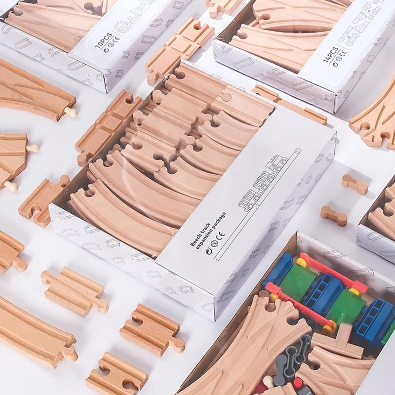 Wooden Train Track Expansion Set – Compatible with All Major Brands