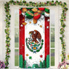 Viva Mexico door cover featuring an eagle and flag design framed by green vines