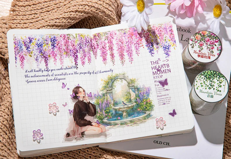 Fresh Vine-themed PET Decorative Tape Roll for Journaling & Crafting