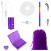 A purple electric diamond painting pen kit with a USB suction tool and storage pouch.
