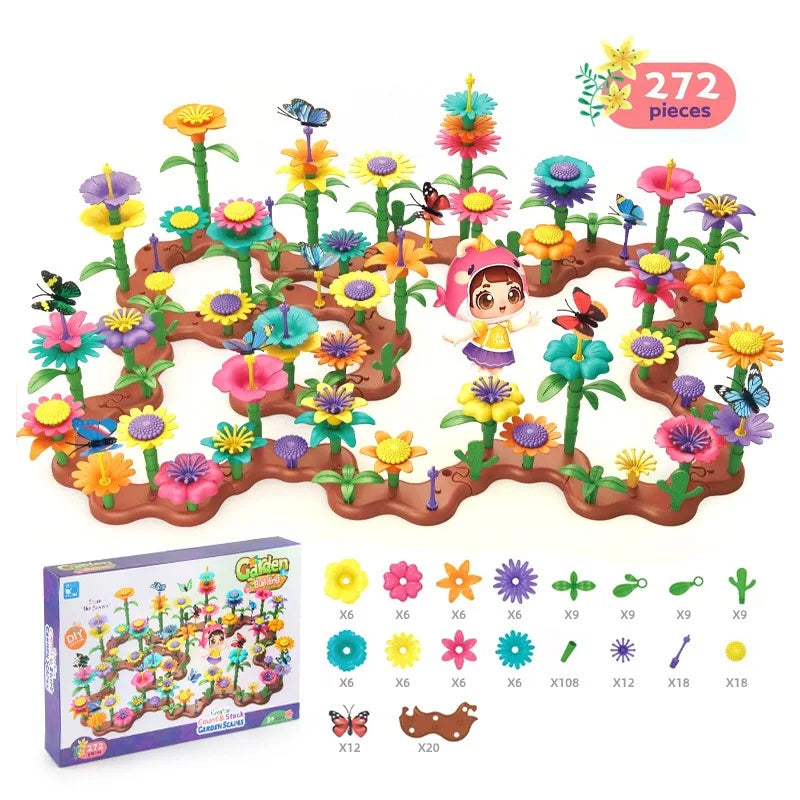 Creative Flower Garden Building Playset for Kids