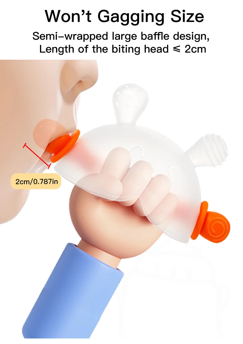 Bunny Silicone Teething Toy with Hidden Handle