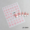 3D Bow Nail Stickers with Ribbon, Heart & Stripe Designs