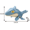 A light blue finger dinosaur fidget toy with movable joints and a realistic bite look.