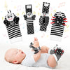 Black and White Sensory Wrist Rattles and Foot Finders for Newborns