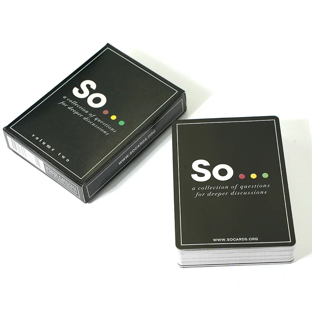 A black box of So Cards a collection of questions for deeper discussions